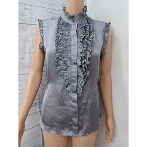 Converse One Star Blouse Adult Gray Sleeveless Shirt Womens Sz M